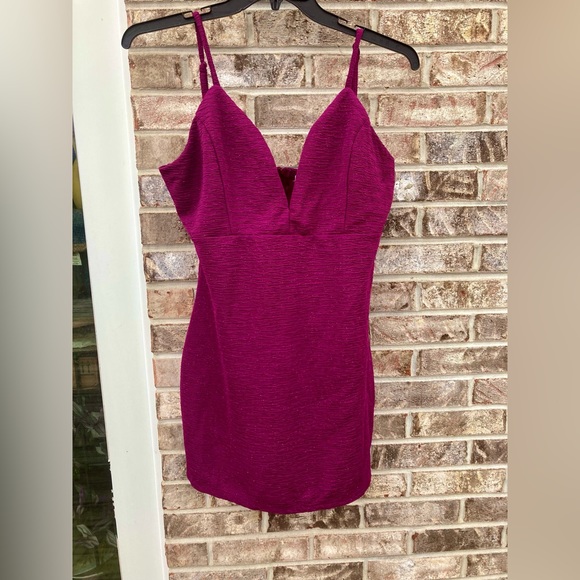 Maroon Glittery Bailey Blue XL Bodycon Formal Prom Dress - Picture 6 of 10